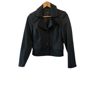 JACOB Black Cotton Stretch Long Sleeve Fitted Blazer 4